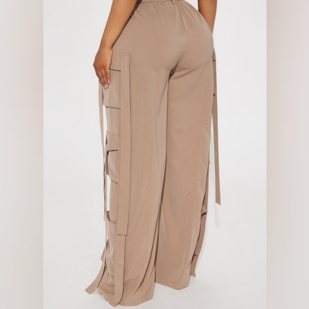 Fashion Nova Archive Me Cargo Wide Leg Pant - Khaki - Picture 4 of 4